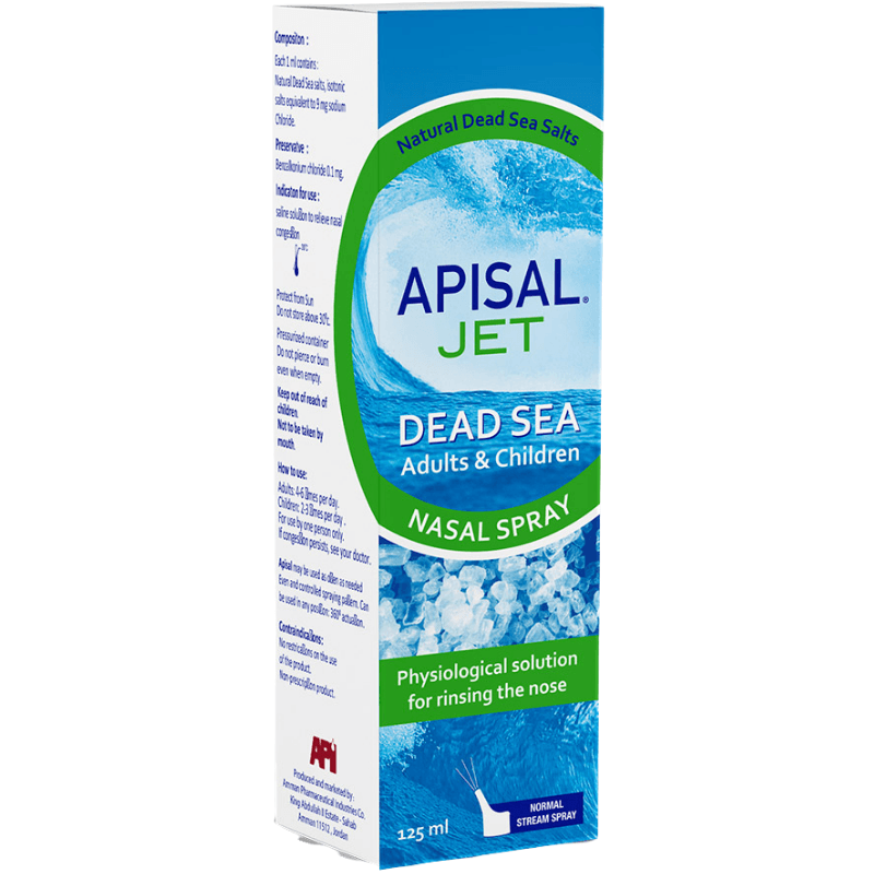 APISAL Jet Dead Sea Adults & Children Nasal Spray - 125ml 55441
