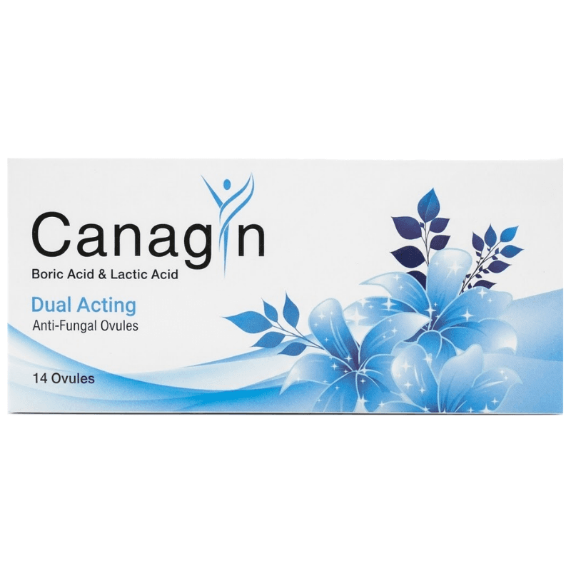 CANAGYN Boric Acid + Lactic Acid Vaginal Suppositories - 14 Pieces PC80