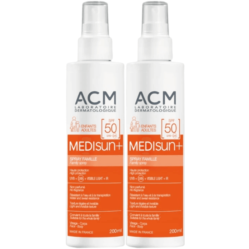 ACM Medisun Sun Protection Family Spray SPF50 - 2X200ml 19779