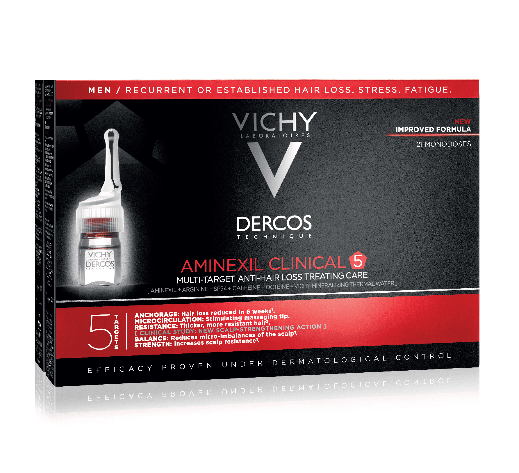 VICHY Dercos Men Aminexil Clinical 5 Anti-Hair loss Solution - 6mlx21 Ampoules Fm18298