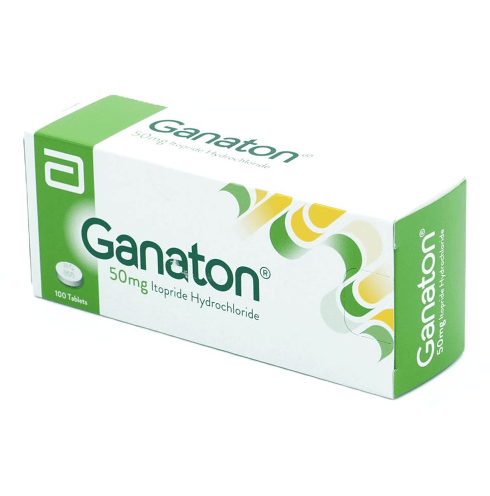 GANATON 50mg Itopride HCL - 100 Film Coated Tablets