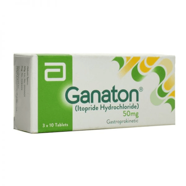 GANATON 50mg Itopride HCL - 30 Film Coated Tablets