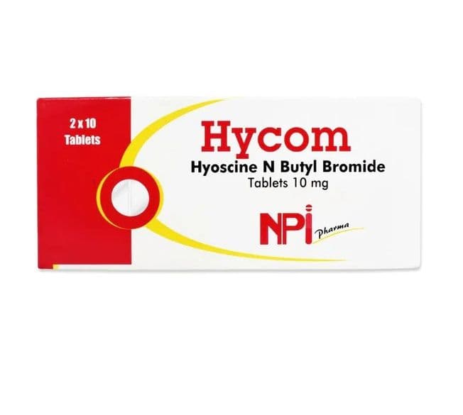 HYCOM 10mg Hyoscine - 20 Tablets