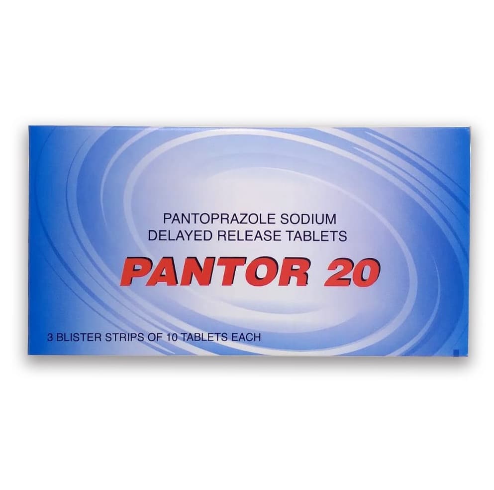 PANTOR 20mg Pantoprazole - 30 Tablets