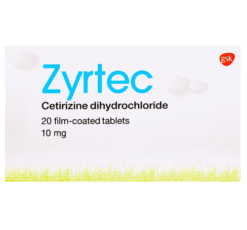 ZYRTEC 10mg Cetirizine - 20 Tablets