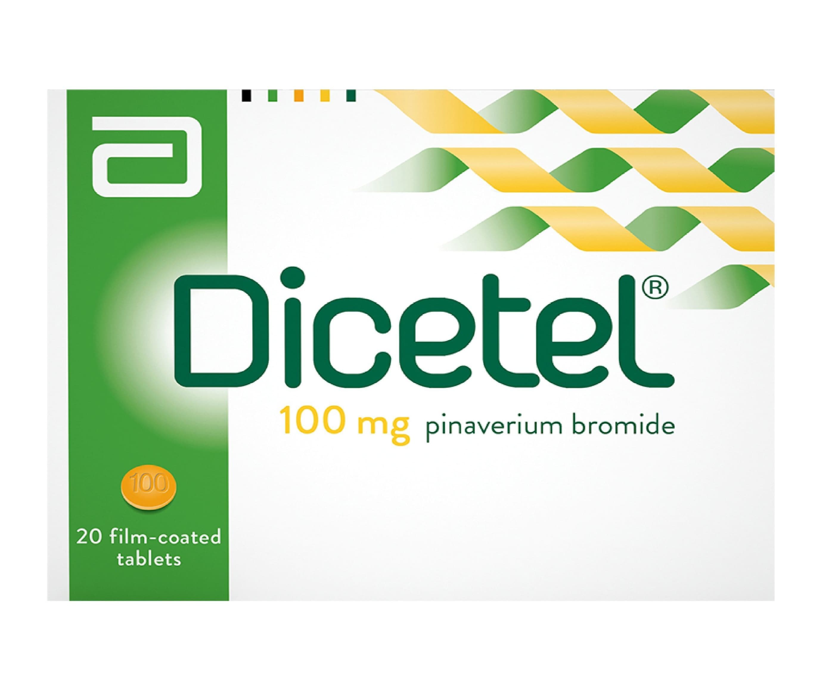 DICETEL 100mg Pinaverium Bromide - 20 Tablets