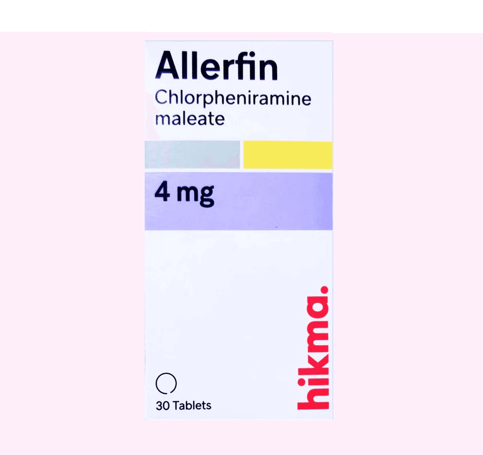 ALLERFIN 4mg Chlorpheniramine - 30 Tablets