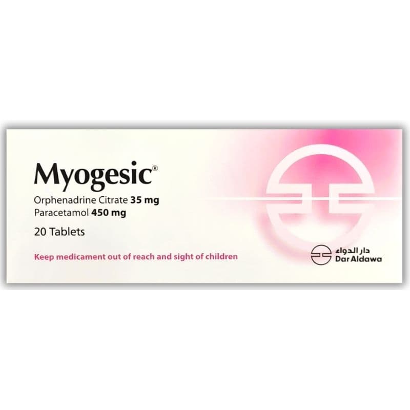 MYOGESIC 450/35mg Paracetamol/Orphenadrine - 20 Tablets