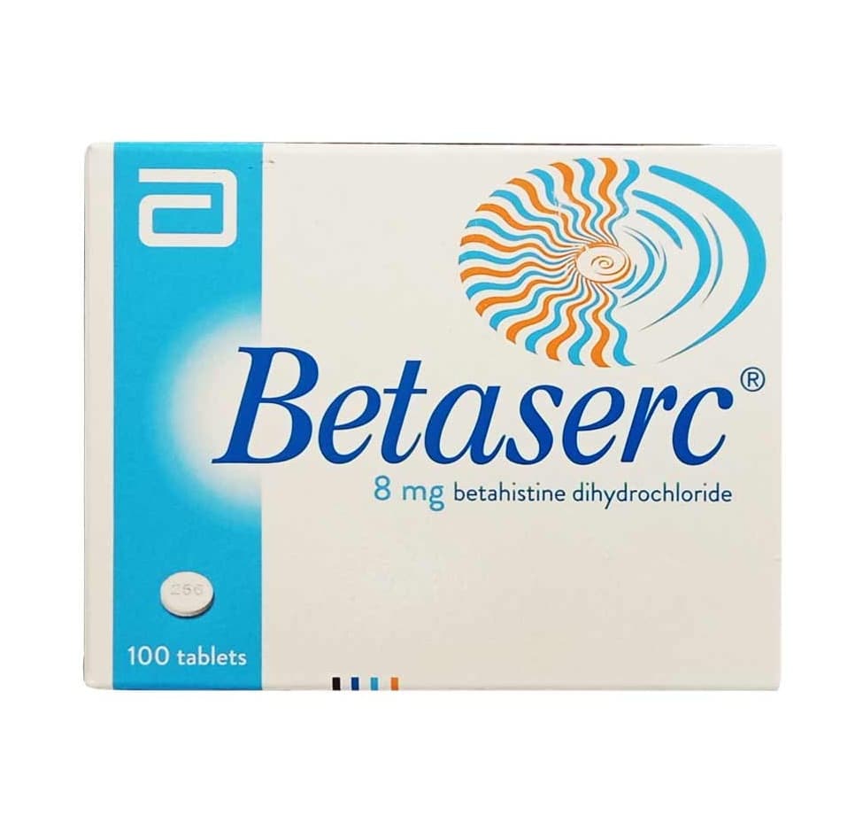 BETASERC 8mg Betahistine - 100 Tablets