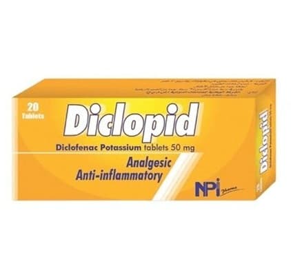 DICLOPID 50mg Diclofenac Potassium - 20 Tablets