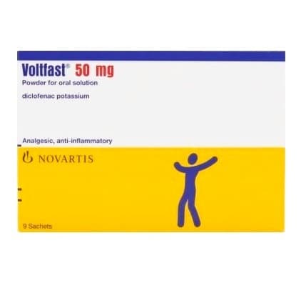 VOLTFAST 50mg Diclofenac Potassium - 9 Sachets of Powder