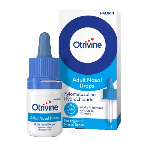 OTRIVIN Adult 0.1% Xylometazoline - 10ml Nasal Drops
