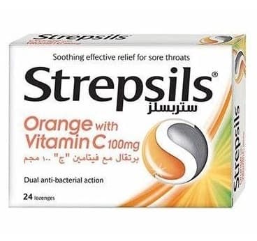 STREPSILS Orange with Vitamin C 100 - 24 Lozenges