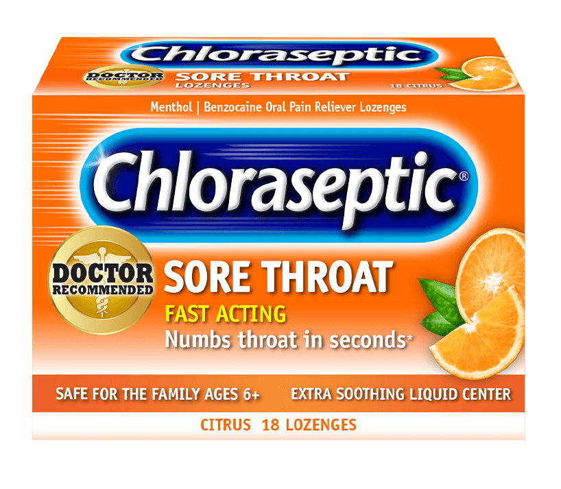 كلوراسيبتك لالتهاب الحلق بنكهة الحمضيات - 18 قرص استحلاب