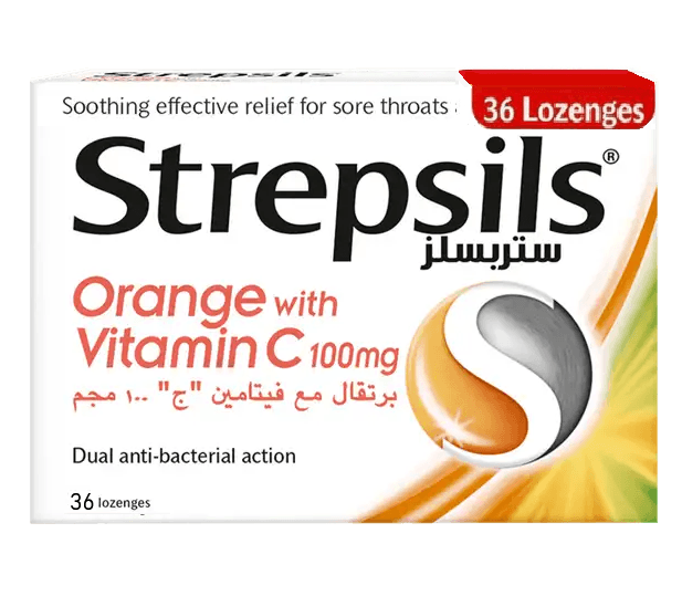 STREPSILS Orange with Vitamin C 100 - 36 Lozenges