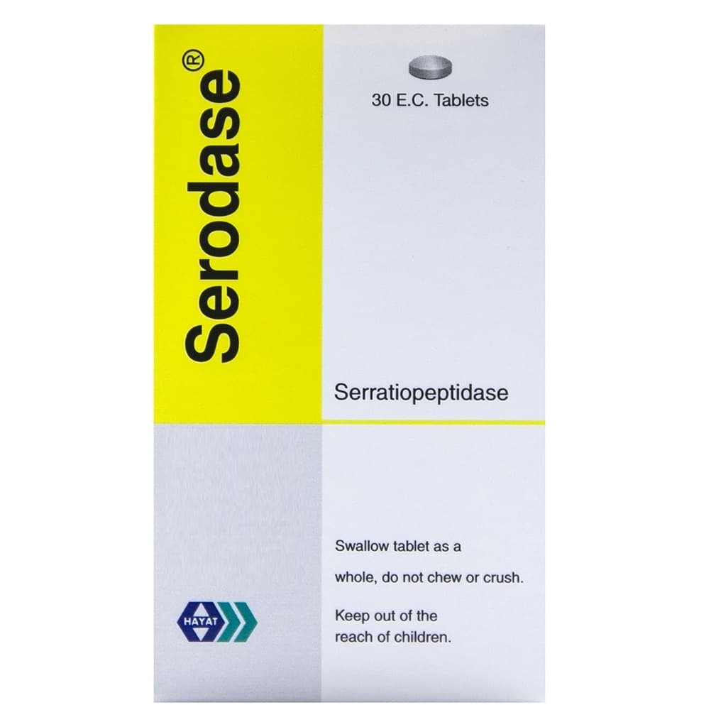 SERODASE 5mg Serratiopeptidase - 30 Tablets