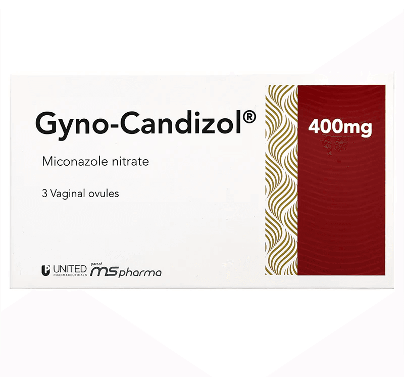 GYNO CANDIZOL 400mg Miconazole - 3 Vaginal Suppositories