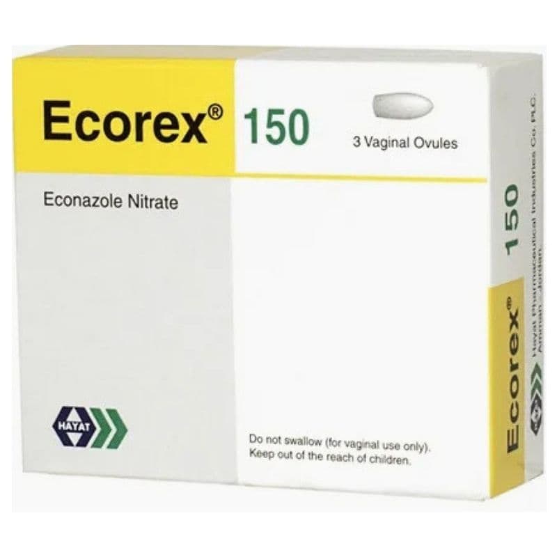 ECOREX 150mg Econazole Nitrate - 3 Vaginal Ovules