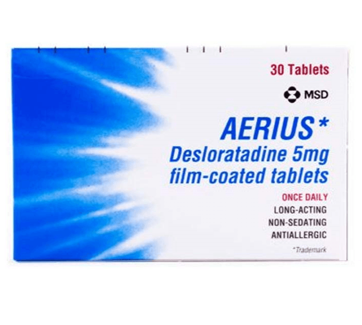 AERIUS 5mg Desloratadine - 30 Coated Tablets