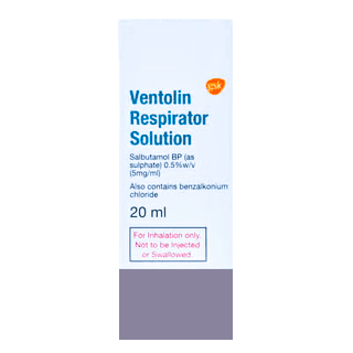 VENTOLIN 5mg/ml Salbutamol - 20ml Respirator Solution