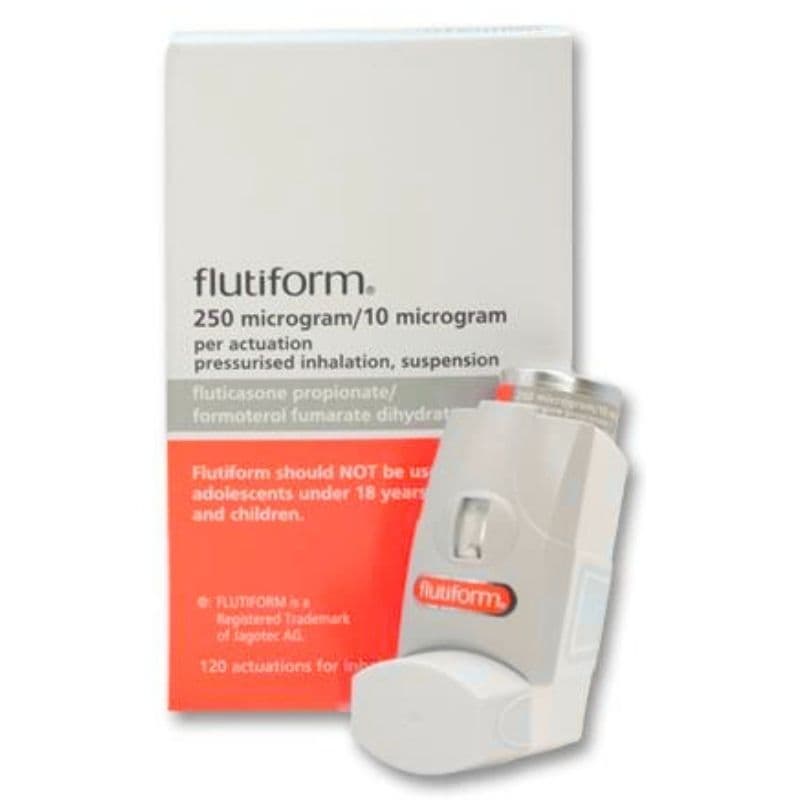 FLUTIFORM 250/10mcg Fluticasone/Formoterol - 120 Dose Inhaler