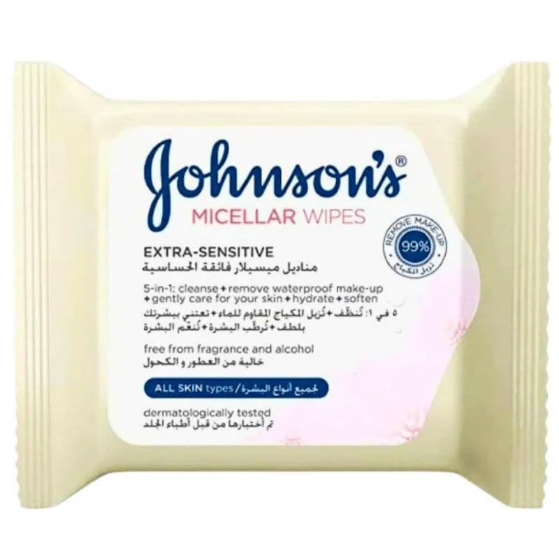 JOHNSON Micellar All Skin Extra Sensitive Wipes - 25 Pieces JAR300