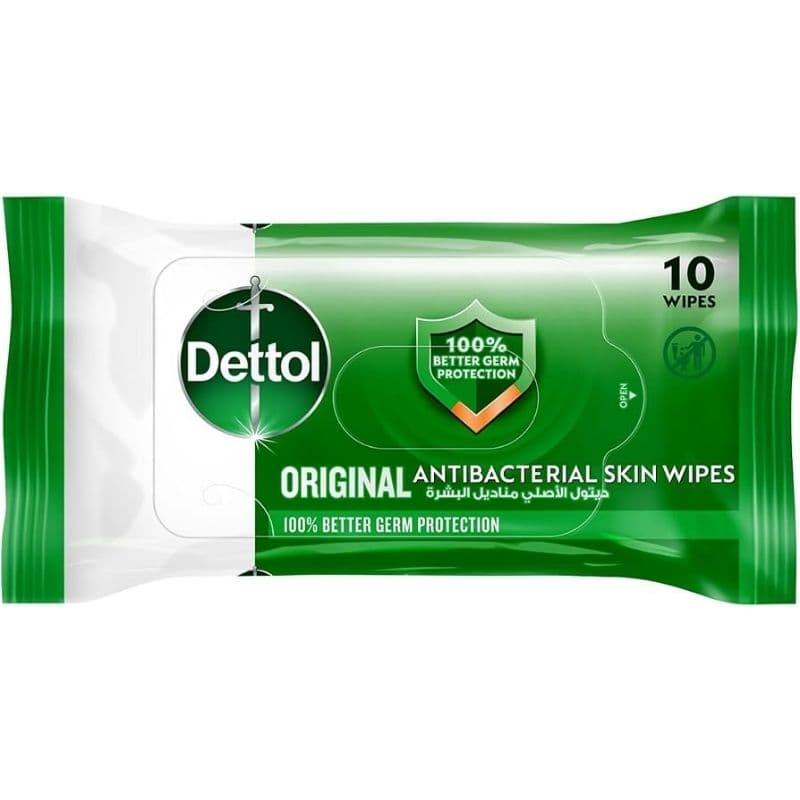 DETTOL Original Antibacterial Skin Wipes - 10 Pieces 28100