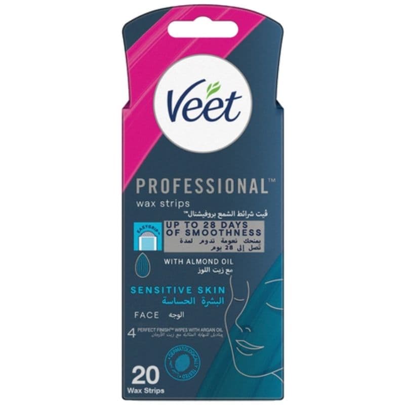 فيت شرائح الشمع الباردة للبشرة الحساسة للوجه ومنطقة البكيني - 20 شريحة