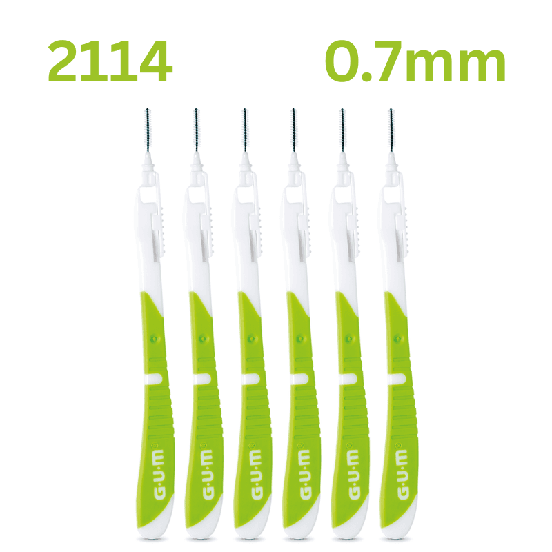 GUM - Interdental Bidirection Brushes Dual Position 0.7mm 2114 - 6 Pieces