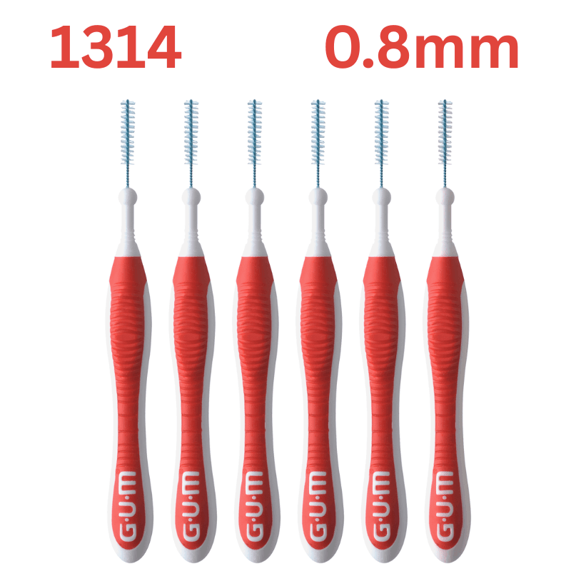 GUM - Interdental Traveler Brush 0.8mm 1314 - 6 Pieces