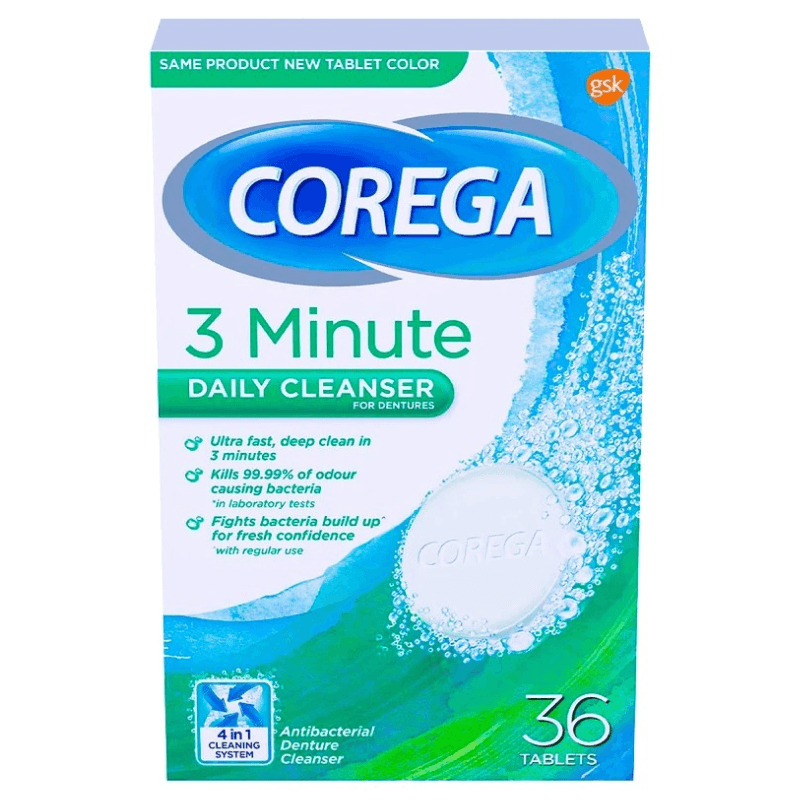 COREGA 3 Minute Daily Cleanser for Dentures - 36 Tablets