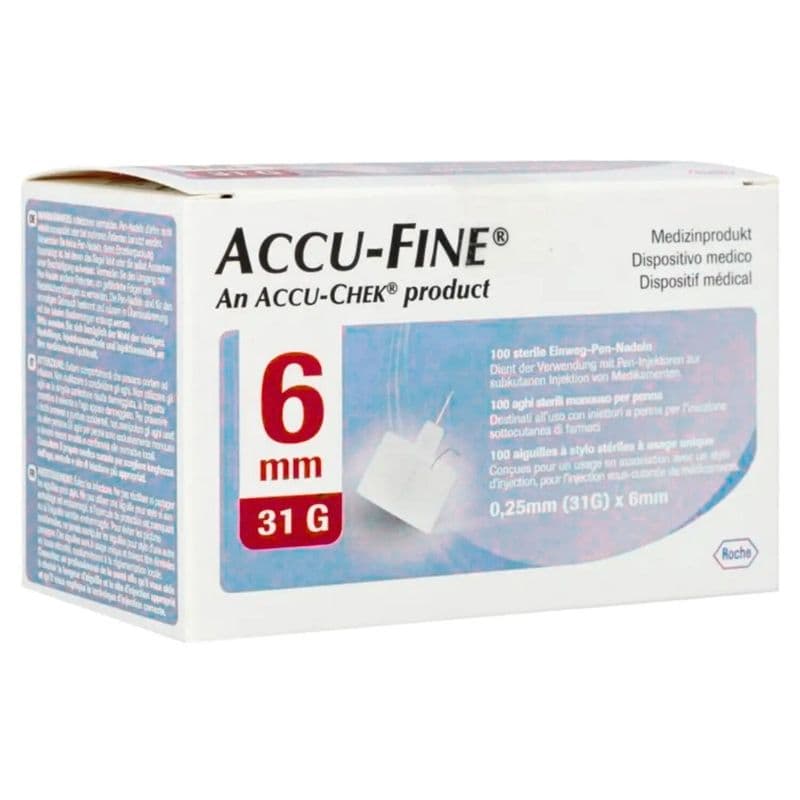 ACCU-CHEK Fine Single Use Pen Needle 6mm x 31G - 100 Needles