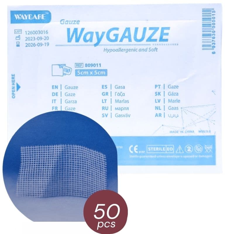 واي كير وايجوز - 809011 شاش ناعم غير لاصق 5×5 سم - 50 قطعة