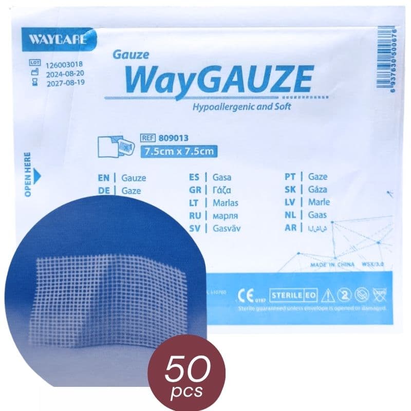 واي كير وايجوز - 809013 شاش ناعم غير لاصق 7.5×7.5 سم - 50 قطعة