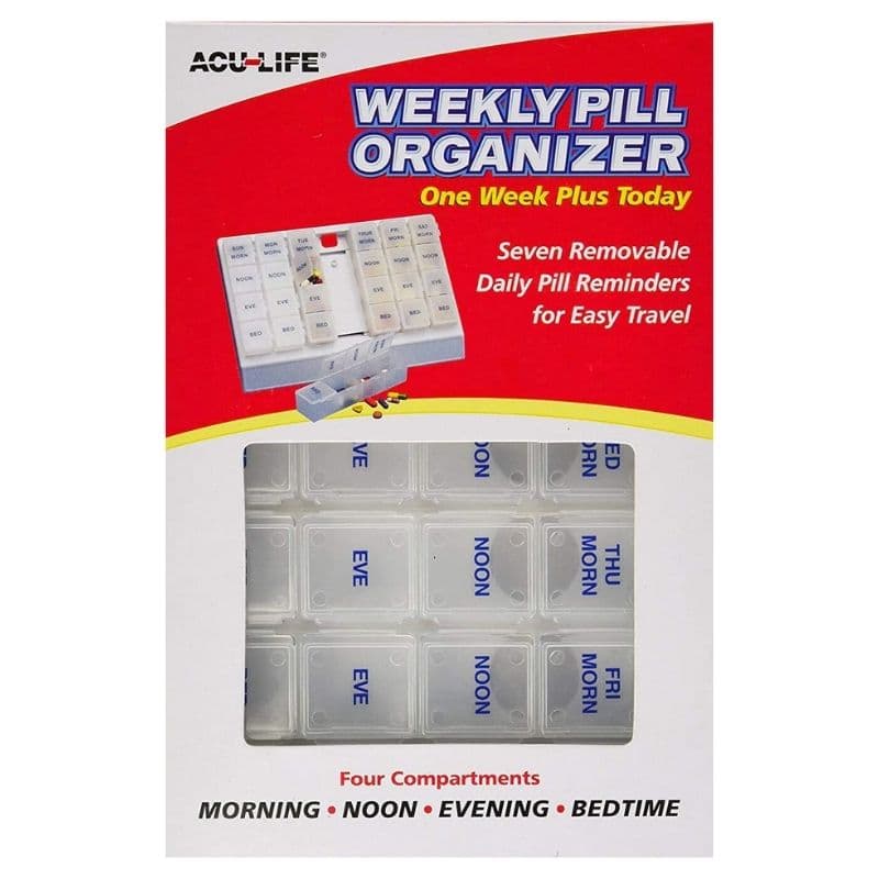 ACU-LIFE Pill Organizer Weekly White 128W-1