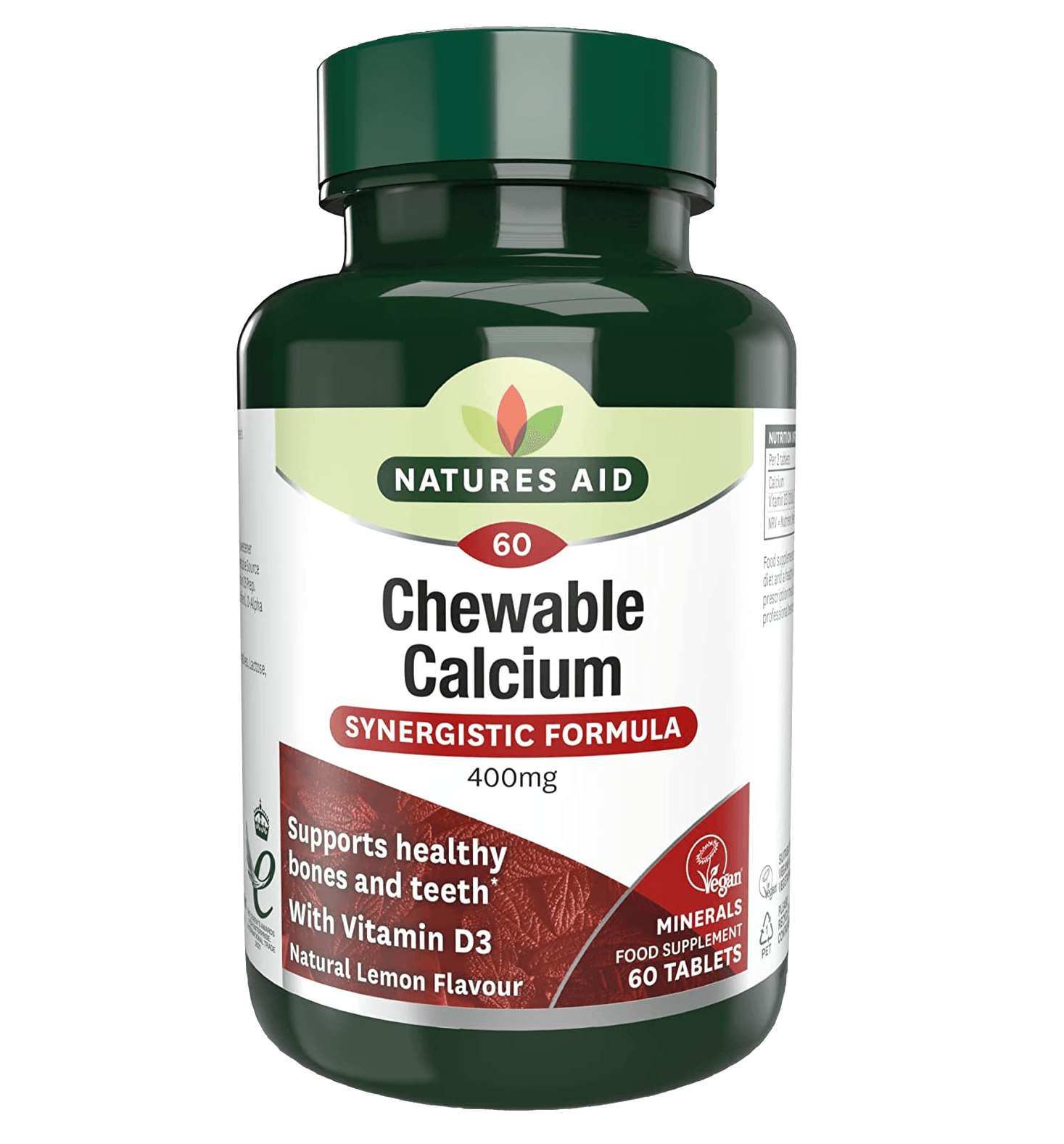 NATURES AID Calcium 400mg - 60 Chewable Tablets