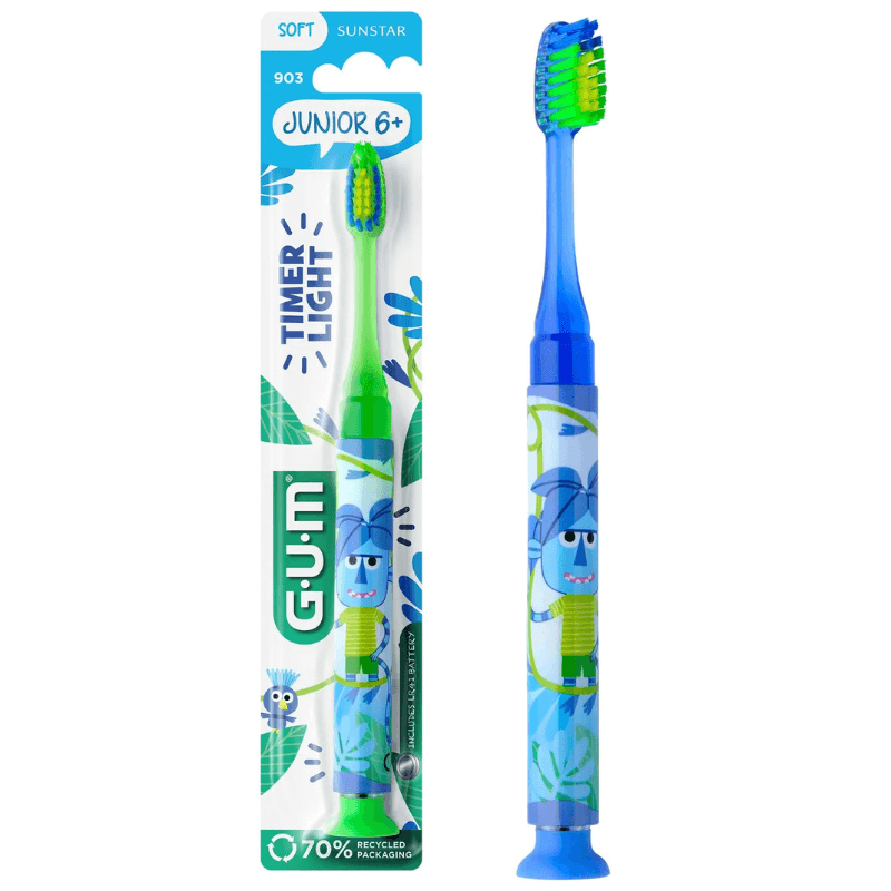 جم - فرشاة أسنان للأطفال من عمر 6 سنوات فما فوق مضيئة