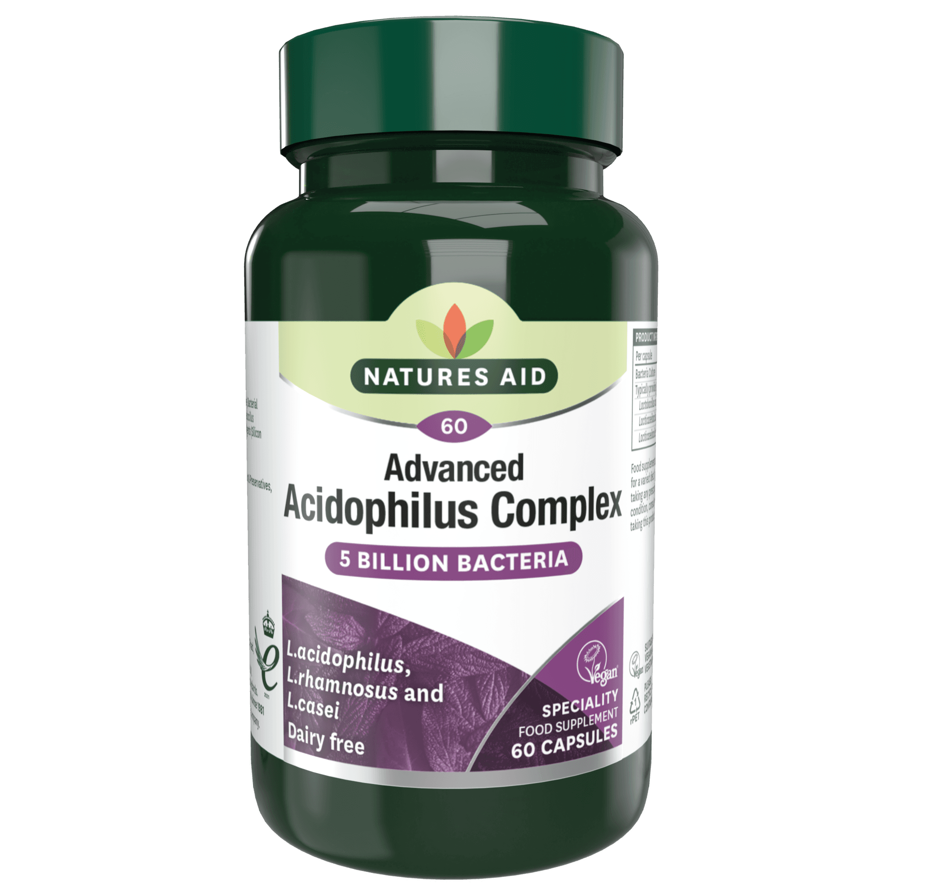 NATURES AID Acidophilus Complex - 60 Capsules