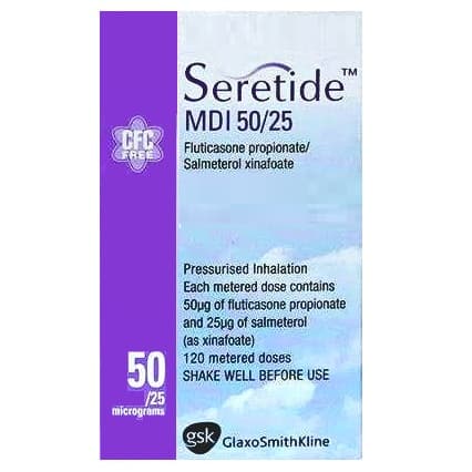 SERETIDE 50/25mcg Fluticasone/Salmeterol - 120 Dose Evohaler