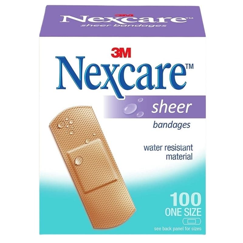 NEXCARE Sheer Plastic Waterproof Bandages One Size - 100 Pieces Ref 656-100 YP201060362