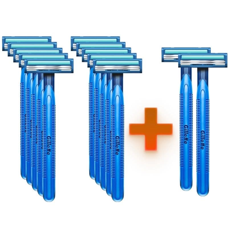 GILLETTE Blue II Plus Bag - 10 + 2 Disposable Razors 516 8603