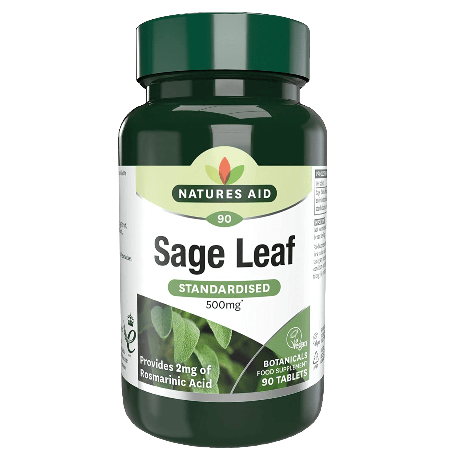 NATURES AID Sage Leaf 500mg - 90 Tablets