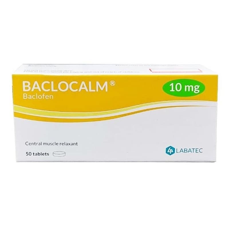 BACLOCALM 10mg Baclofen - 50 Tablets