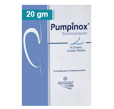 PUMPINOX 20mg Esomeprazole - 14 Tablets -P1081