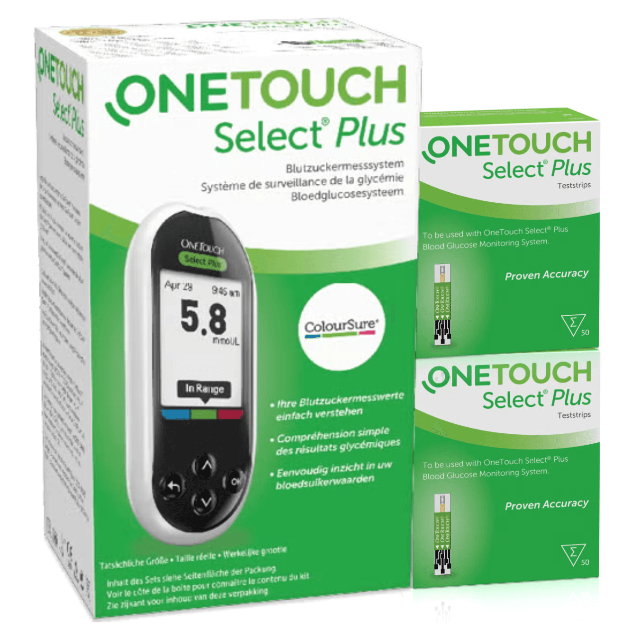 وان تاتش سيليكت بلس - جهاز قياس نسبة السكر في الدم + 100 شريط اختبار