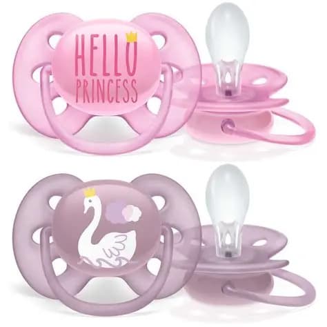 PHILIPS AVENT 2 Ultra Soft Pacifier Soothers 6-18m Girl SCF223/02 43181