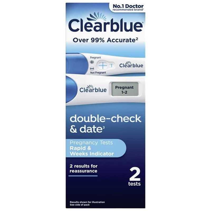 CLEARBLUE Rapid & Weeks Indicator - 2 Pregnancy Tests 807