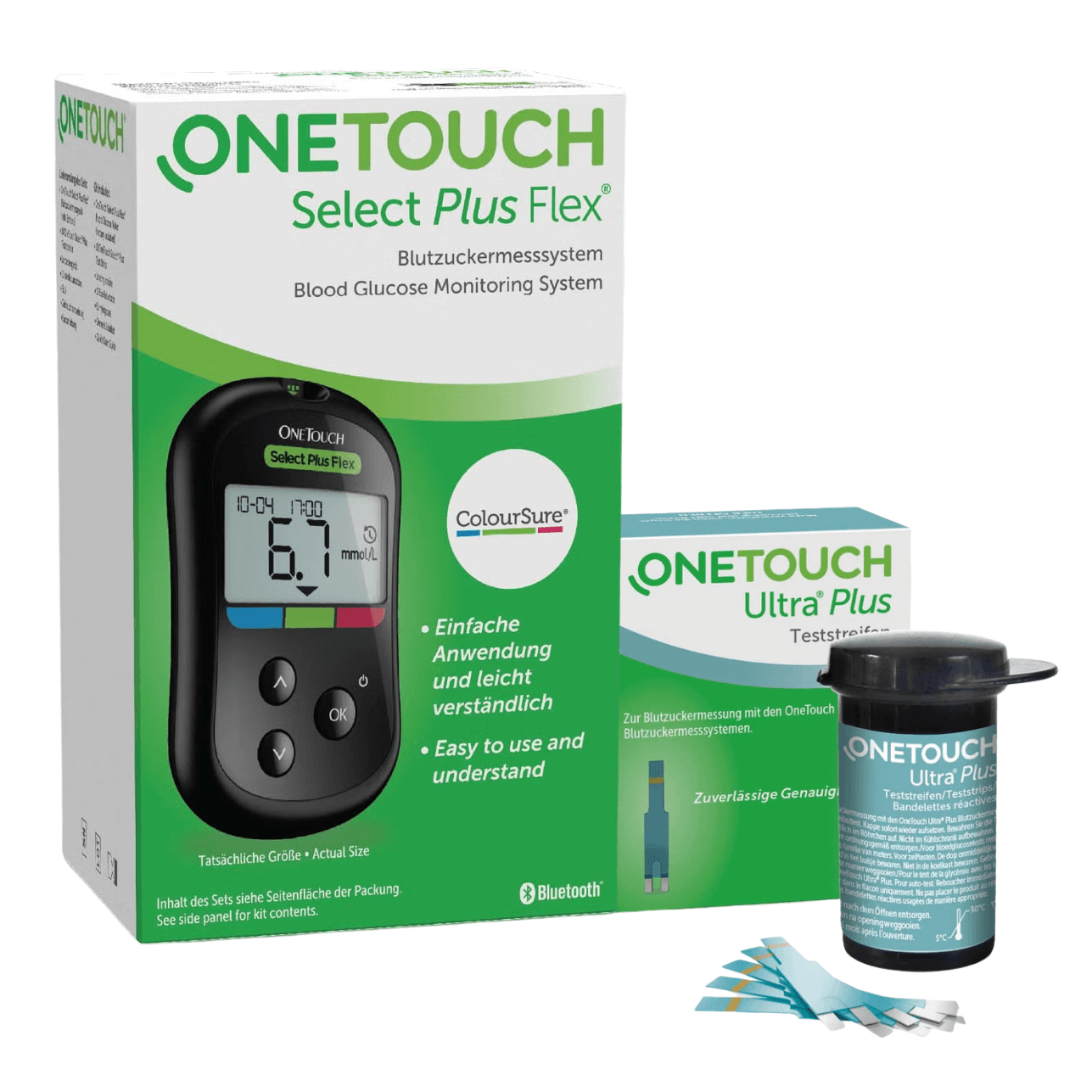 وان تاتش ألترا بلس فليكس - جهاز قياس نسبة السكر في الدم + 50 شريط اختبار