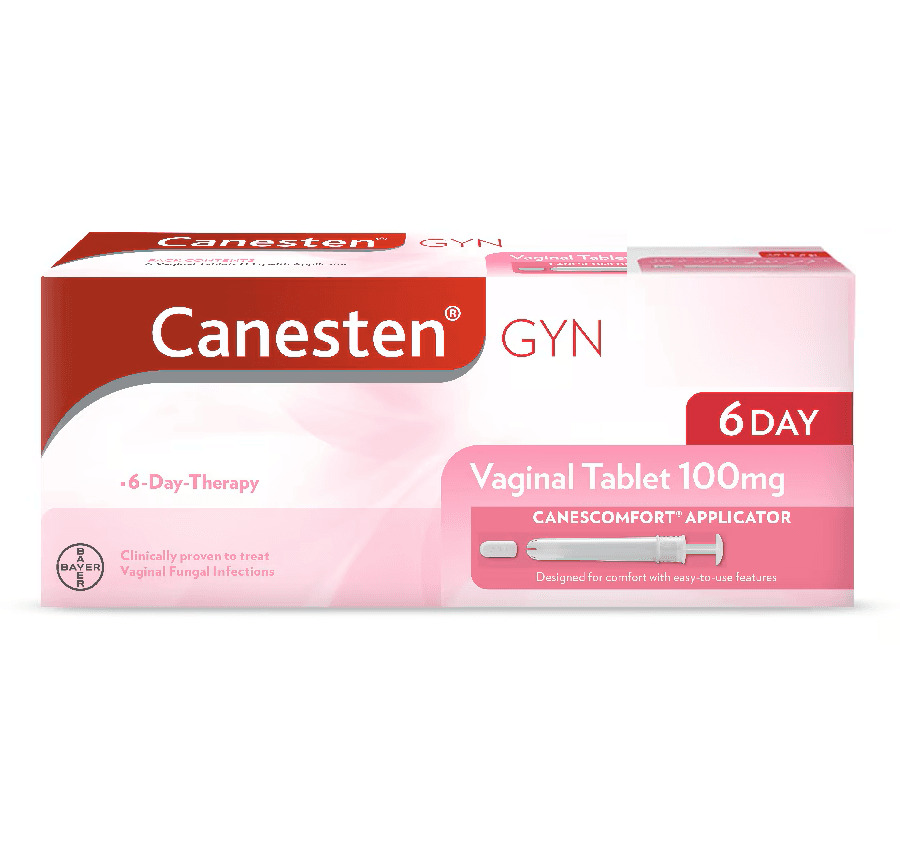CANESTEN 100mg Clotrimazole - 6 Vaginal Tablets