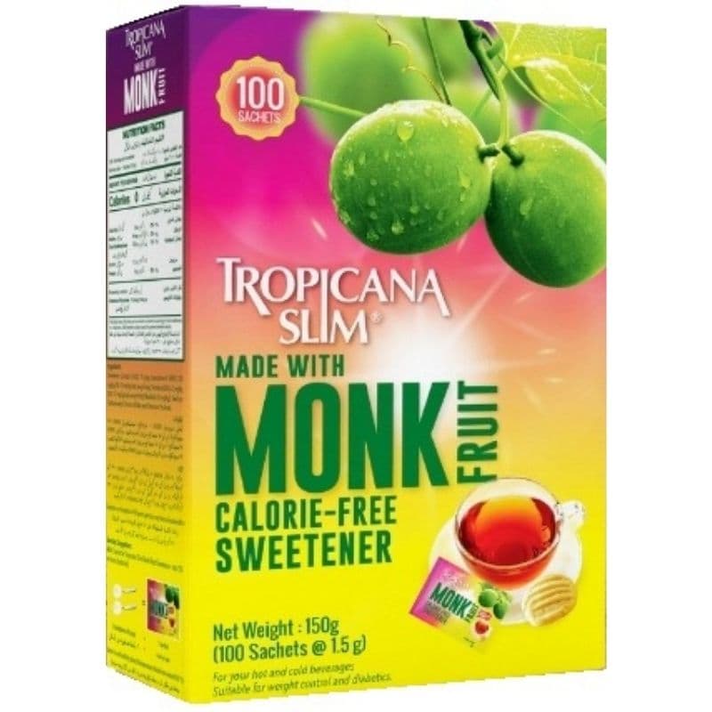 TROPICANA Slim Monkfruit 1.5g Sweetener - 100 Sachets